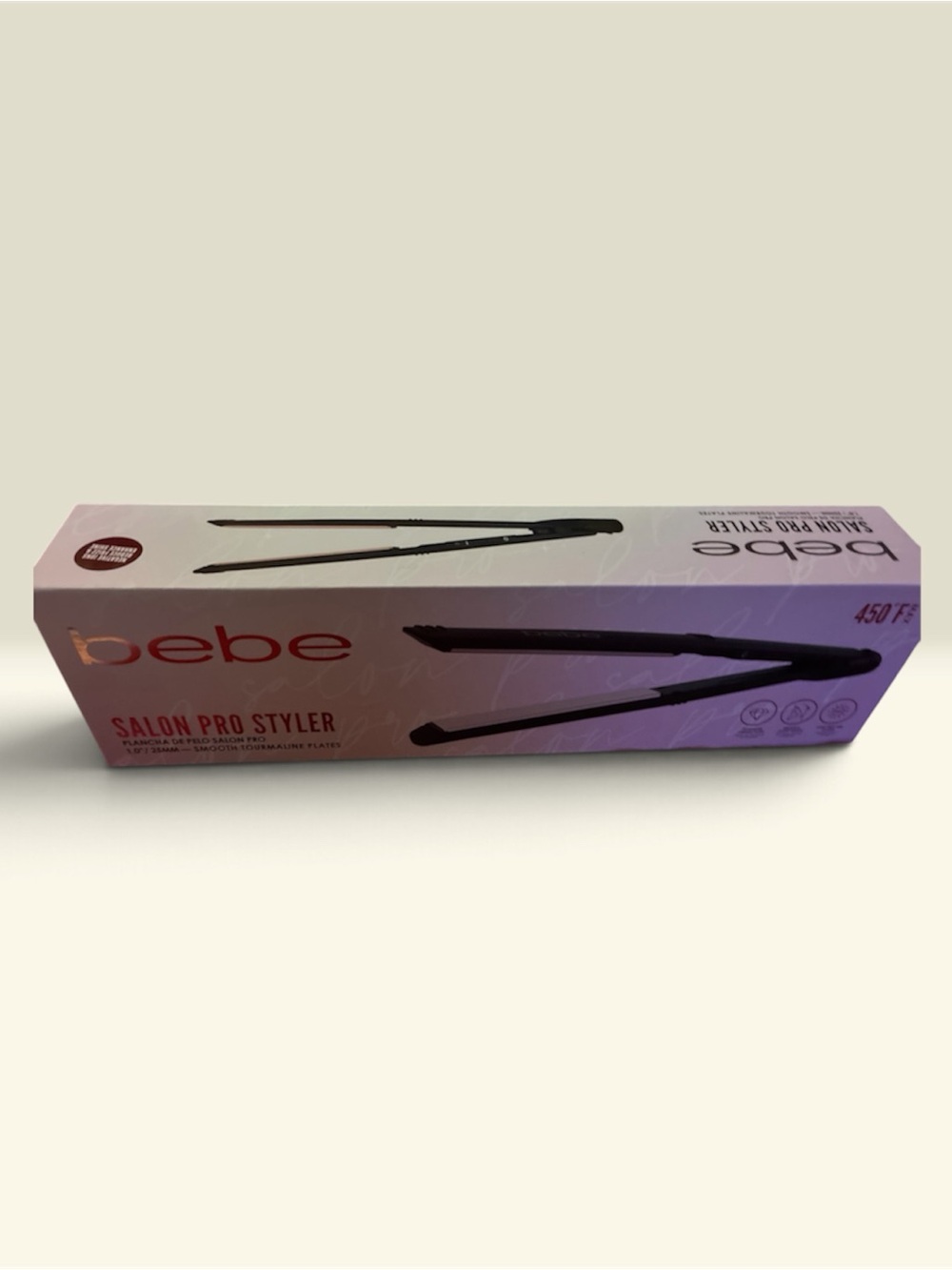 bebe Salon Pro Styler Hair Straightener - Black and Rose Gold Box